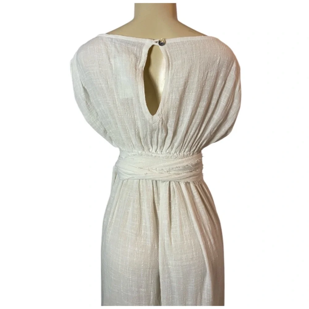 MAISON SAINT JULIEN Empire Long Resort Dress Off White Empire V Neck Gauze XS - Picture 7 of 10